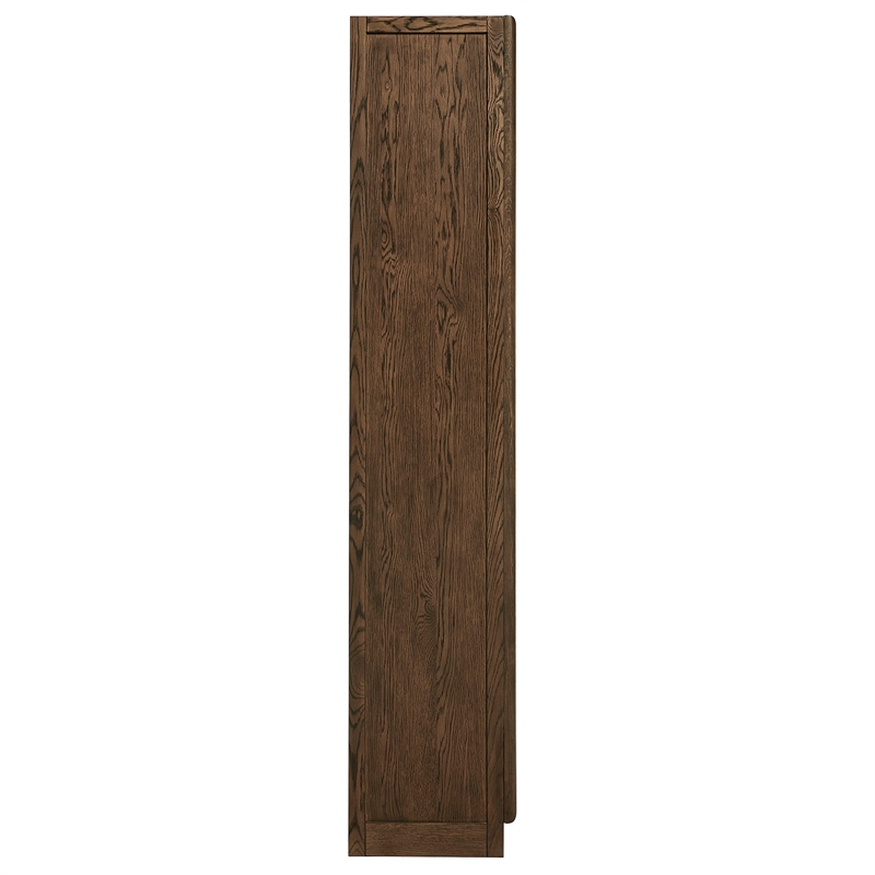 Modway Anwen Solid Wood and Glass Display Cabinet in Walnut