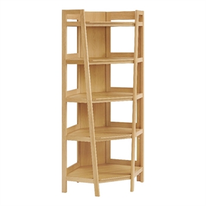 Bixby 71 Inch Corner Bookshelf in Oak