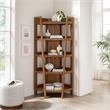 Bixby 71 Inch Corner Bookshelf in Walnut