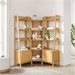 Bixby 3-piece Corner Bookshelf Set with Narrow Bookshelves in Oak
