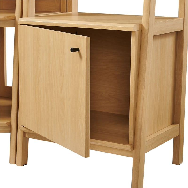 Bixby 3-piece Corner Bookshelf Set with Narrow Bookshelves in Oak