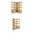 Bixby 3-piece Corner Bookshelf Set with Narrow Bookshelves in Oak
