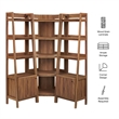 Bixby 3-piece Corner Bookshelf Set with Narrow Bookshelves in Walnut