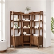 Bixby 3-piece Corner Bookshelf Set with Narrow Bookshelves in Walnut