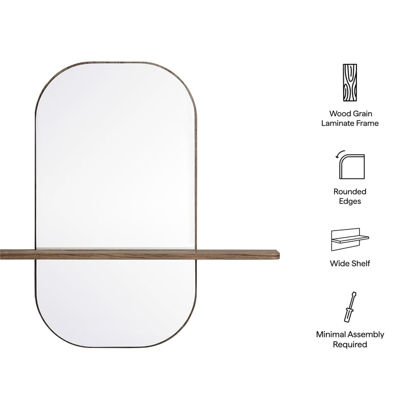 Solstice Large Oval Mirror in Walnut