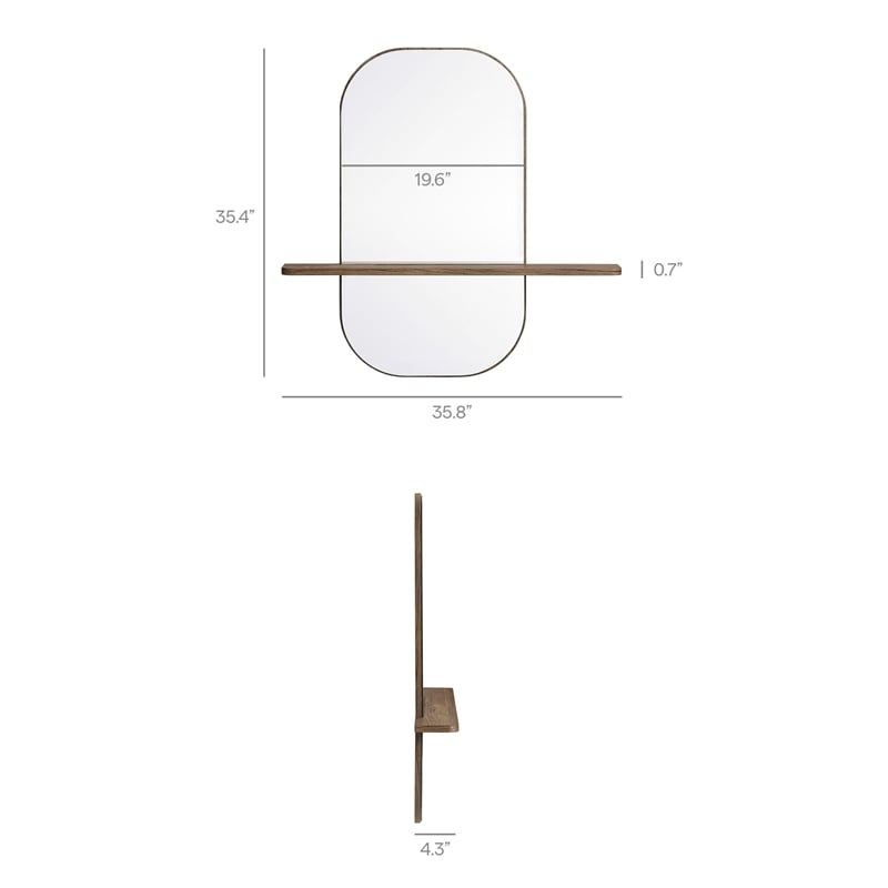 Solstice Large Oval Mirror in Walnut