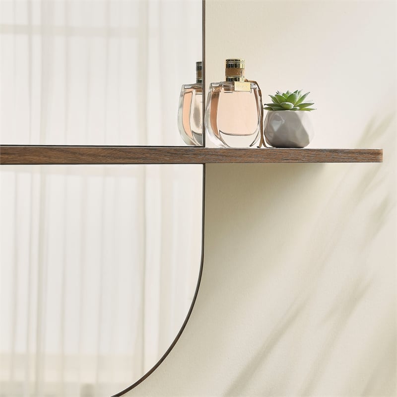 Solstice Large Oval Mirror in Walnut