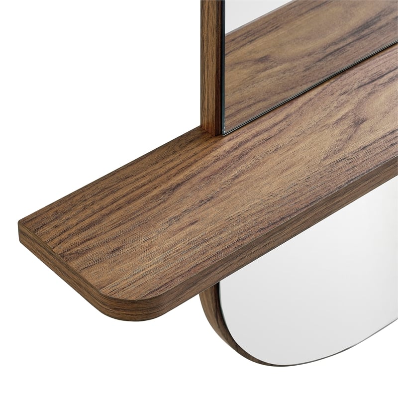 Solstice Large Oval Mirror in Walnut