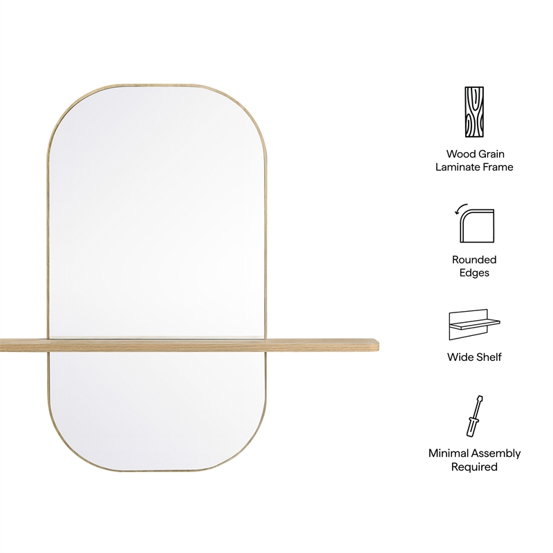 Solstice Large Oval Mirror in Oak