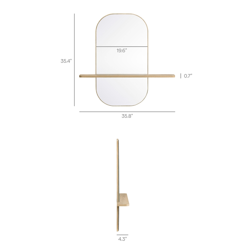 Solstice Large Oval Mirror in Oak