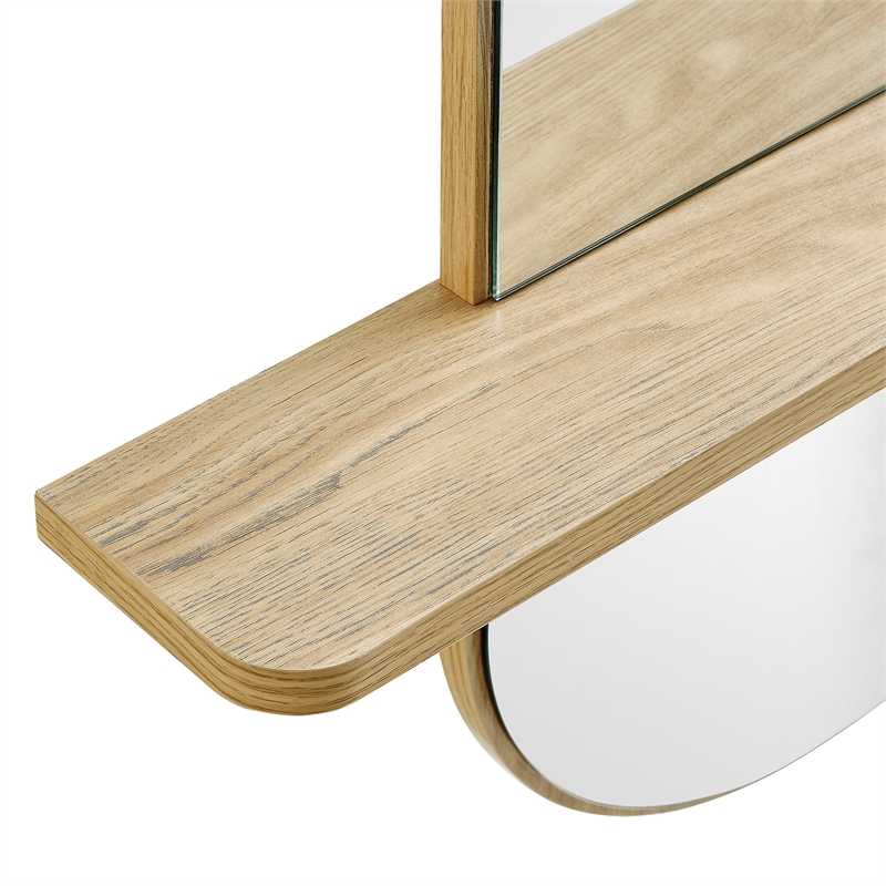 Solstice Large Oval Mirror in Oak