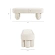 Mossi Oval Performance Velvet Accent Bench in Alabster
