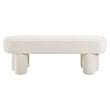 Mossi Oval Performance Velvet Accent Bench in Alabster
