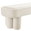 Mossi Oval Performance Velvet Accent Bench in Alabster
