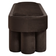 Mossi Oval Performance Velvet Accent Bench in Chocolate Brown