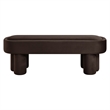 Mossi Oval Performance Velvet Accent Bench in Chocolate Brown