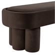 Mossi Oval Performance Velvet Accent Bench in Chocolate Brown