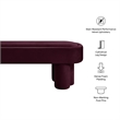 Mossi Oval Performance Velvet Accent Bench in Mulberry