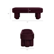 Mossi Oval Performance Velvet Accent Bench in Mulberry