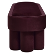Mossi Oval Performance Velvet Accent Bench in Mulberry