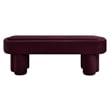Mossi Oval Performance Velvet Accent Bench in Mulberry
