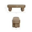Mossi Oval Performance Velvet Accent Bench in Taupe