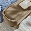 Mossi Oval Performance Velvet Accent Bench in Taupe