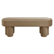 Mossi Oval Performance Velvet Accent Bench in Taupe