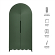 Dahlia 78 Inch Fluted and Scalloped Arched Storage Cabinet in Hunter Green