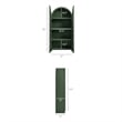 Dahlia 78 Inch Fluted and Scalloped Arched Storage Cabinet in Hunter Green