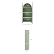 Dahlia 78 Inch Fluted and Scalloped Arched Storage Cabinet in Sage