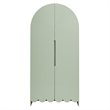 Dahlia 78 Inch Fluted and Scalloped Arched Storage Cabinet in Sage