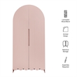 Dahlia 78 Inch Fluted and Scalloped Arched Storage Cabinet in Soft Pink
