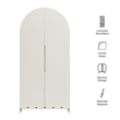 Dahlia 78 Inch Fluted and Scalloped Arched Storage Cabinet in White
