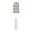 Dahlia 78 Inch Fluted and Scalloped Arched Storage Cabinet in White