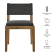 Calder Fabric Upholstered Wood Armless Dining Chair in Dark Gray