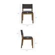Calder Fabric Upholstered Wood Armless Dining Chair in Dark Gray