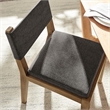 Calder Fabric Upholstered Wood Armless Dining Chair in Dark Gray