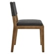 Calder Fabric Upholstered Wood Armless Dining Chair in Dark Gray