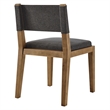 Calder Fabric Upholstered Wood Armless Dining Chair in Dark Gray