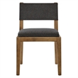 Calder Fabric Upholstered Wood Armless Dining Chair in Dark Gray