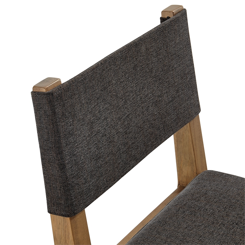 Calder Fabric Upholstered Wood Armless Dining Chair in Dark Gray