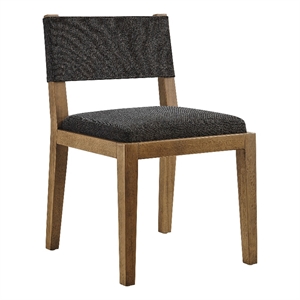 Calder Fabric Upholstered Wood Armless Dining Chair in Dark Gray