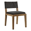 Calder Fabric Upholstered Wood Armless Dining Chair in Dark Gray