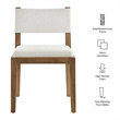 Calder Fabric Upholstered Wood Armless Dining Chair in Ivory
