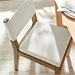 Calder Fabric Upholstered Wood Armless Dining Chair in Ivory