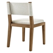 Calder Fabric Upholstered Wood Armless Dining Chair in Ivory