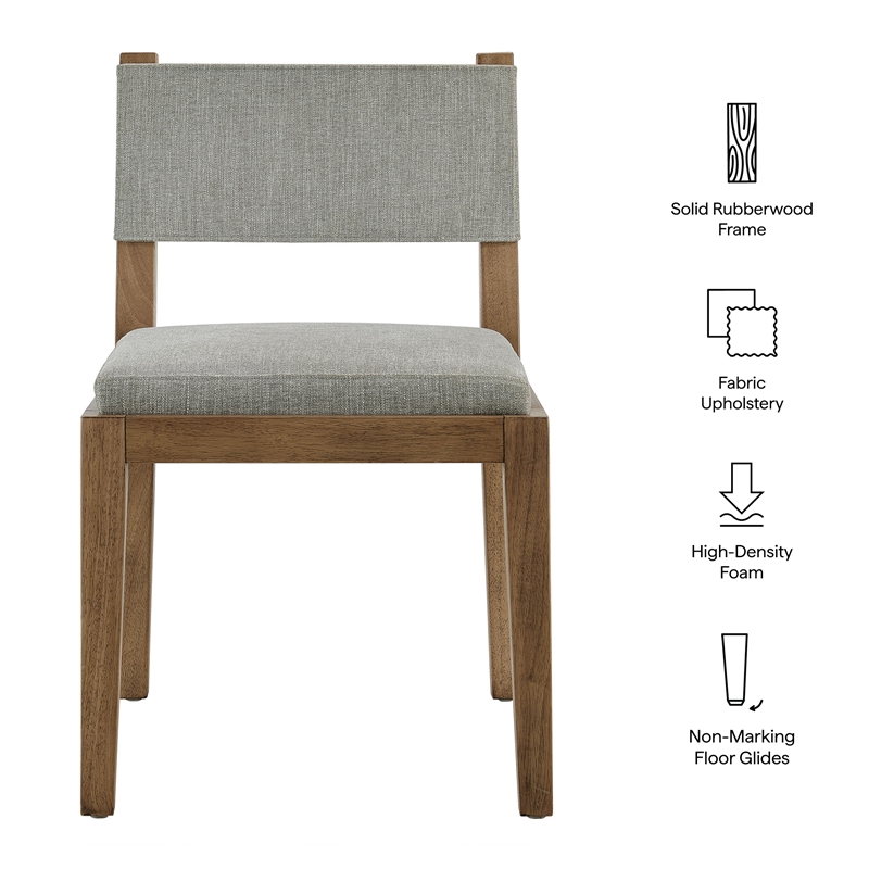 Calder Fabric Upholstered Wood Armless Dining Chair in Wheat