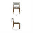 Calder Fabric Upholstered Wood Armless Dining Chair in Wheat