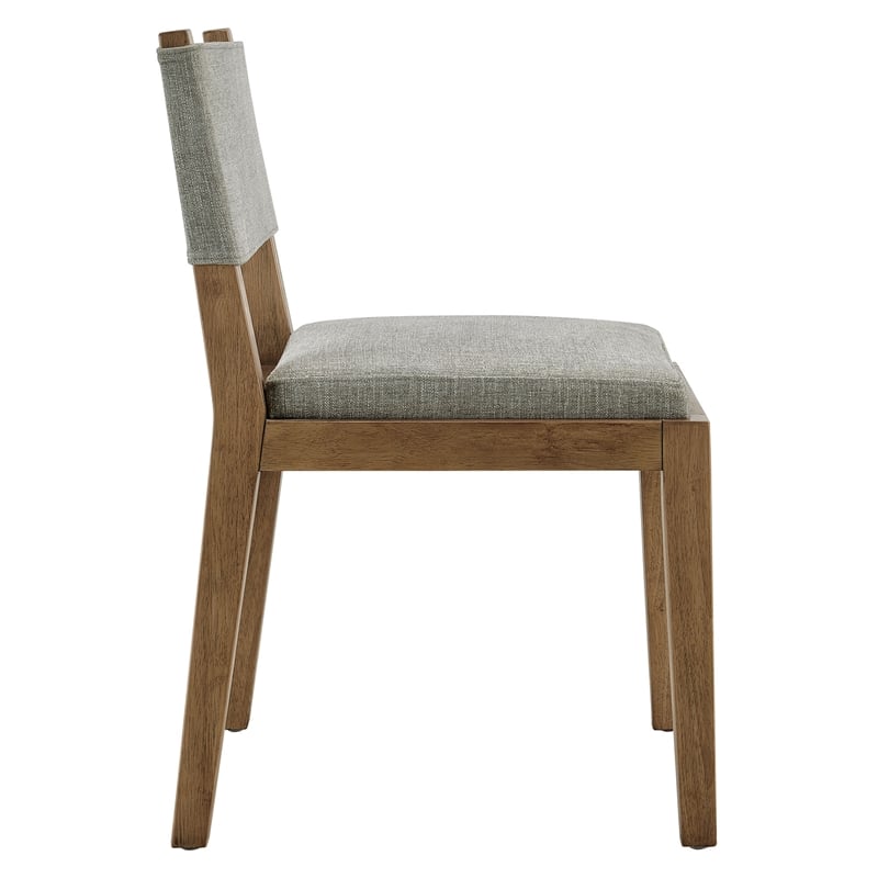 Calder Fabric Upholstered Wood Armless Dining Chair in Wheat